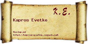 Kapros Evetke névjegykártya